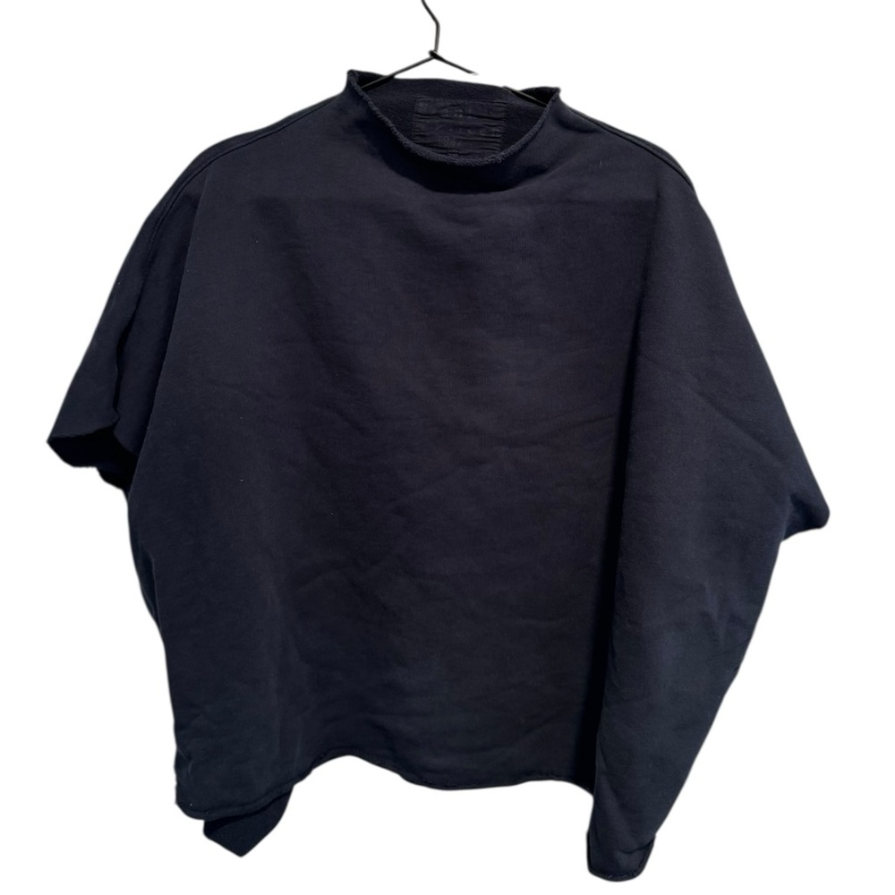 Frank & Eileen Audrey Black Boxy Short-Sleeve Sweatshirt